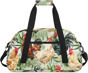 Duffle Bag Cock Meadow Oil Painting Pastoral Gym Bag Travel Bag Luggage Bag Waterproof Lightweight Sports for Dance Gymnastics Cheers Soccer Wrestling Hospital, for Weekender Overnight