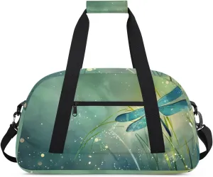 Duffle Bag Dragonfly Plant Sunlight Oil Painting Gym Bag Travel Bag Luggage Bag Waterproof Lightweight Sports for Dance Gymnastics Cheers Soccer Wrestling Hospital, for Weekender Overnight