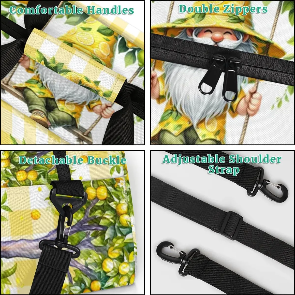 Duffle Bag Dwarf Lemon Tree Swing PersonalizedGym Bag Travel Bag Luggage Bag Waterproof Lightweight Sports for Dance Gymnastics Cheers Soccer Wrestling Hospital, for Weekender Overnight