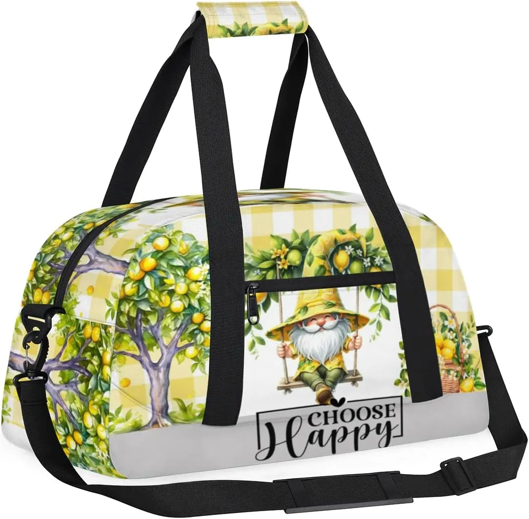 Duffle Bag Dwarf Lemon Tree Swing PersonalizedGym Bag Travel Bag Luggage Bag Waterproof Lightweight Sports for Dance Gymnastics Cheers Soccer Wrestling Hospital, for Weekender Overnight