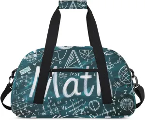 Duffle Bag Formula Globe Blackboard Classroom Gym Bag Travel Bag Luggage Bag Waterproof Lightweight Sports for Dance Gymnastics Cheers Soccer Wrestling Hospital, for Weekender Overnight