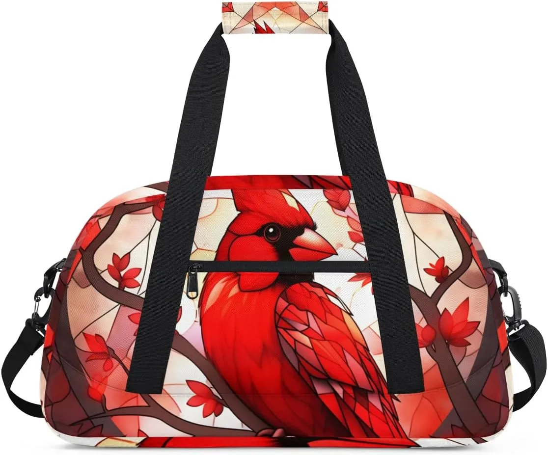 Duffle Bag Poinsettia Flower Red Leader Gym Bag Travel Bag Luggage Bag Waterproof Lightweight Sports for Dance Gymnastics Cheers Soccer Wrestling Hospital, for Weekender Overnight