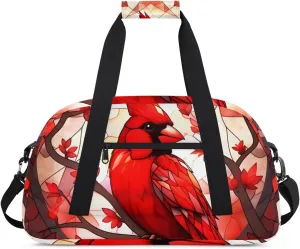 Duffle Bag Poinsettia Flower Red Leader Gym Bag Travel Bag Luggage Bag Waterproof Lightweight Sports for Dance Gymnastics Cheers Soccer Wrestling Hospital, for Weekender Overnight