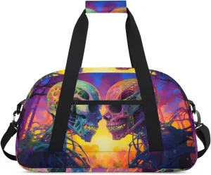 Duffle Bag Skeleton Forest Sunlight Colorful Gym Bag Travel Bag Luggage Bag Waterproof Lightweight Sports for Dance Gymnastics Cheers Soccer Wrestling Hospital, for Weekender Overnight