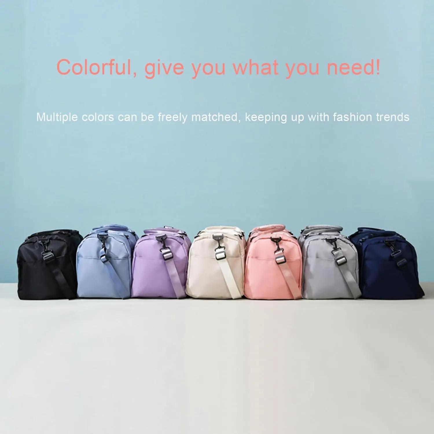 Duffle Bag with Wet/dry Compartment Waterproof Travel Shoe Large Capacity Dry Wet Separation Outdoor Weekender Overnight Gym Workout Luggage Suitcase Purple