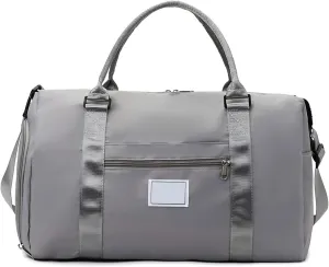 Duffle Bag with Wet/dry Compartment Waterproof Travel Shoe Large Capacity Dry Wet Separation Outdoor Weekender Overnight Gym Workout Luggage Suitcase Purple