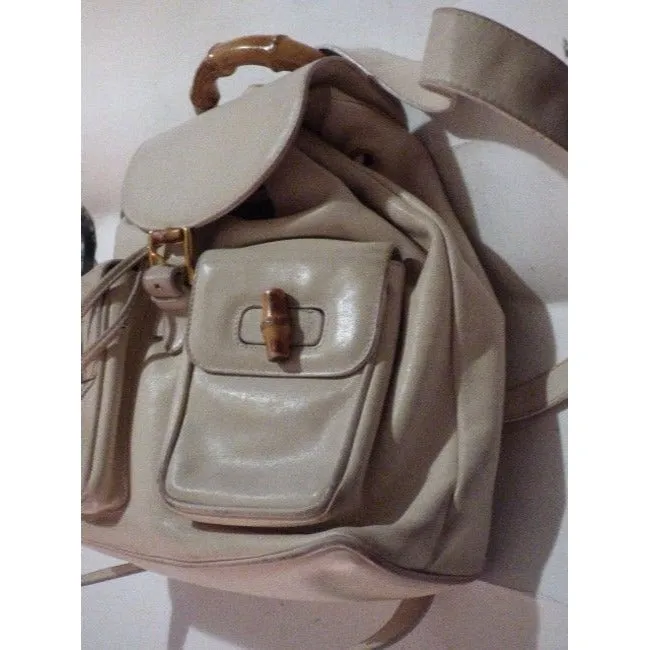 Early-bird special handle, leather, bag/backpack size, messenger and white bamboo strap top, multi-pocket, Act now drawstring two larger Gucci,