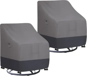 Easy-Going Outdoor Swivel Chair Cover Waterproof, Heavy Duty Patio Chair Cover, Windproof Outdoor Furniture Cover with Air Vent (2 Pack-28Wx33Dx38.5H inch, Gray/Dark Gray)