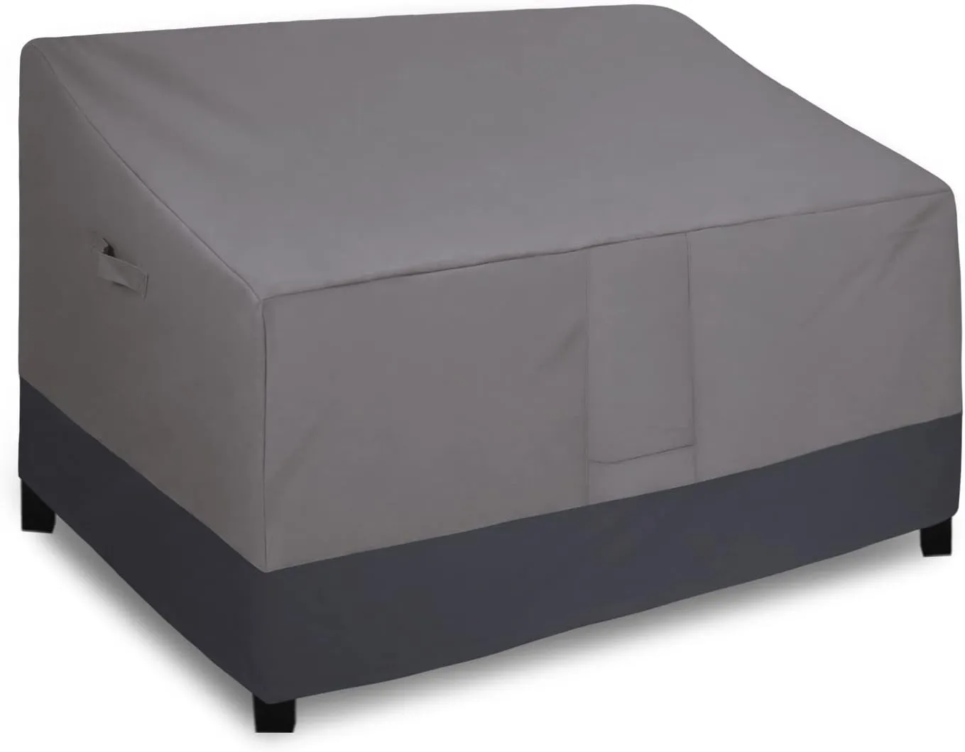 Easy-Going Waterproof Outdoor Sofa Cover - Heavy Duty 2 Seater Outdoor Loveseat - Windproof Patio Furniture with Air Vent (60Wx35Dx35H inch, Gray/Dark Gray)