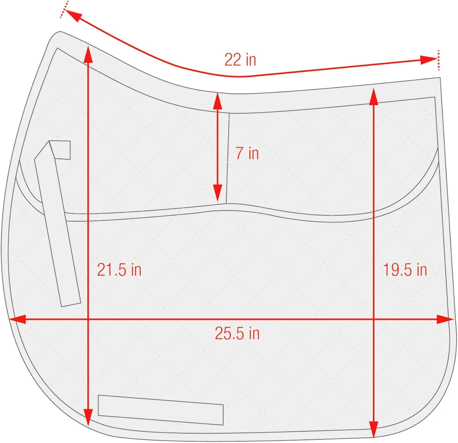ECP Equine Comfort Products All-Purpose Correction Saddle Pad, Diamond Quilted Design with Adjustable Memory Foam Shims for Customized Fit, Pressure Relief, and Breathable Performance