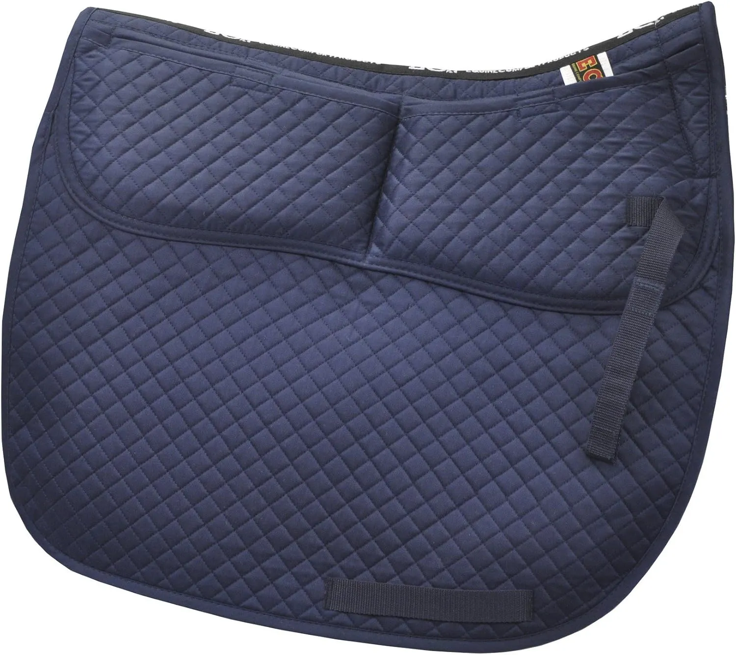 ECP Equine Comfort Products Contoured Correction Dressage Saddle Pad with Adjustable Memory Foam Shims, Quilted Poly-Cotton Design, Pressure Relief for Horses with Swayback or Muscle Loss