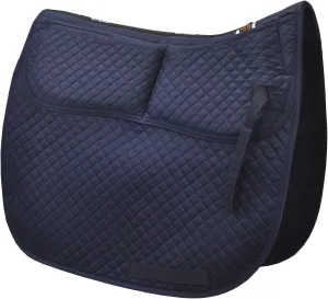 ECP Equine Comfort Products Contoured Correction Dressage Saddle Pad with Adjustable Memory Foam Shims, Quilted Poly-Cotton Design, Pressure Relief for Horses with Swayback or Muscle Loss