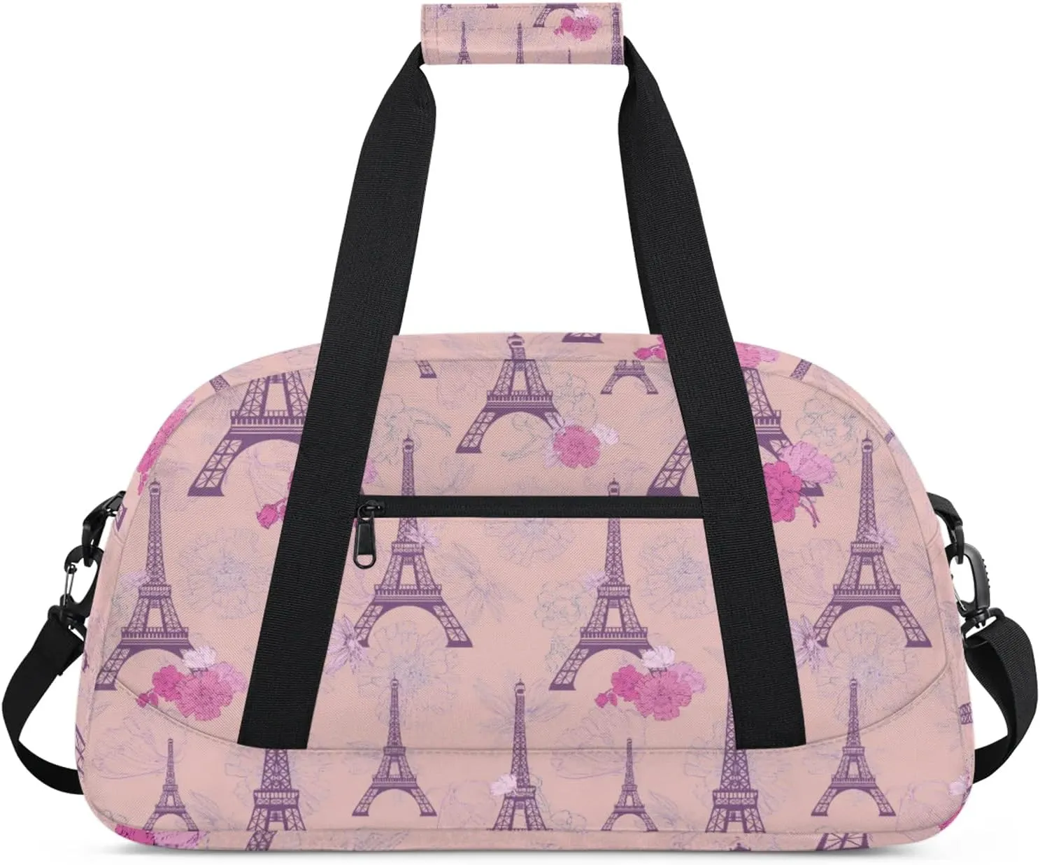 Eiffel Tower 18 inch Small Gym Bag for Women and Men, Lightweight Carry On Weekender Bag Mini Duffel Bag for Travel Sports Workout
