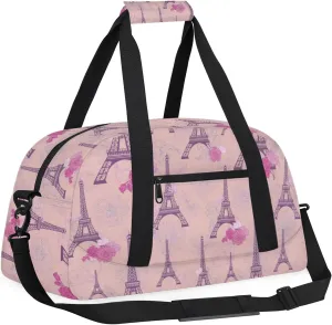 Eiffel Tower 18 inch Small Gym Bag for Women and Men, Lightweight Carry On Weekender Bag Mini Duffel Bag for Travel Sports Workout