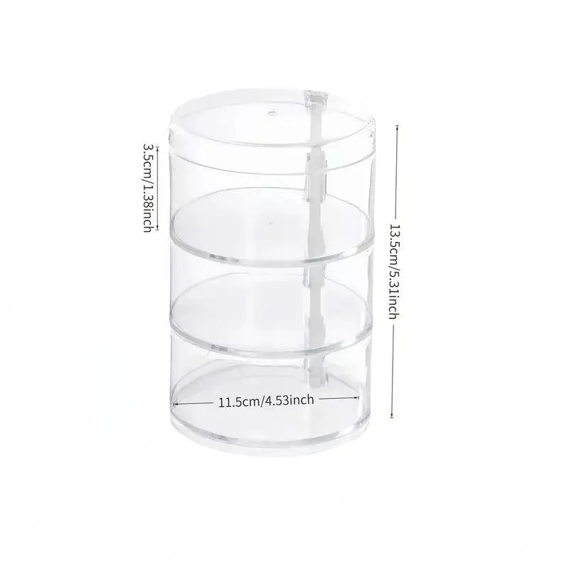 Elegant Rotating Jewelry Organizer – Transparent, Multi-Layer Storage Box