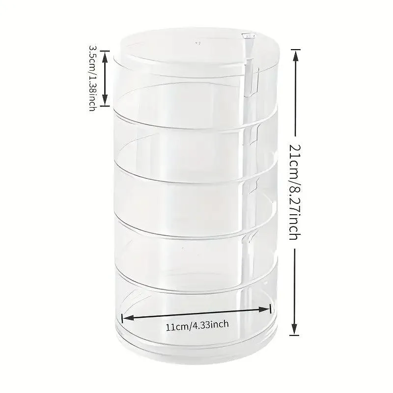Elegant Rotating Jewelry Organizer – Transparent, Multi-Layer Storage Box