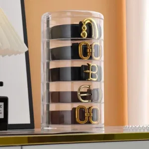 Elegant Rotating Jewelry Organizer – Transparent, Multi-Layer Storage Box