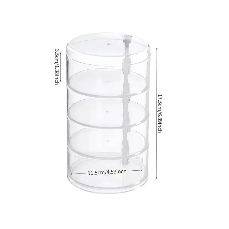 Elegant Rotating Jewelry Organizer – Transparent, Multi-Layer Storage Box