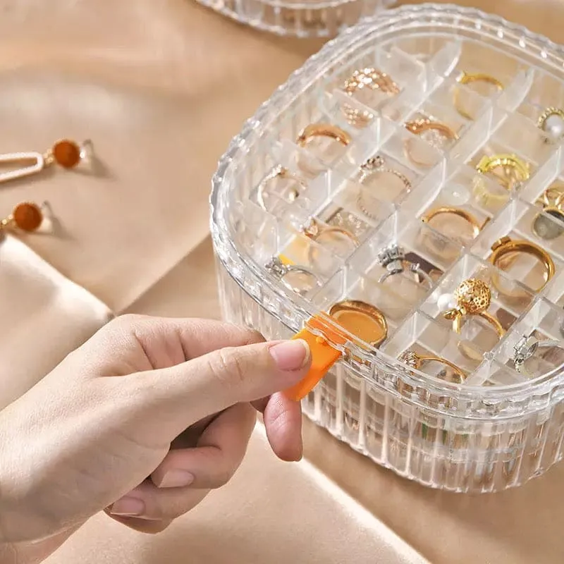 Elegant Transparent Crystal Portable Jewellery Box