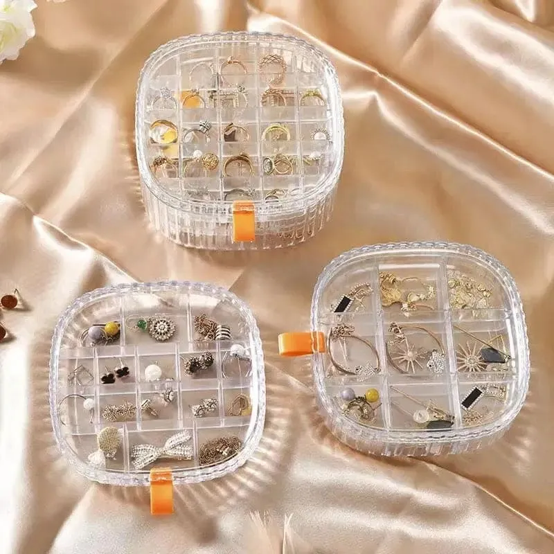 Elegant Transparent Crystal Portable Jewellery Box