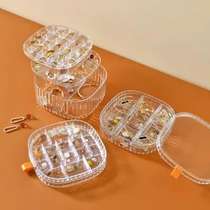 Elegant Transparent Crystal Portable Jewellery Box
