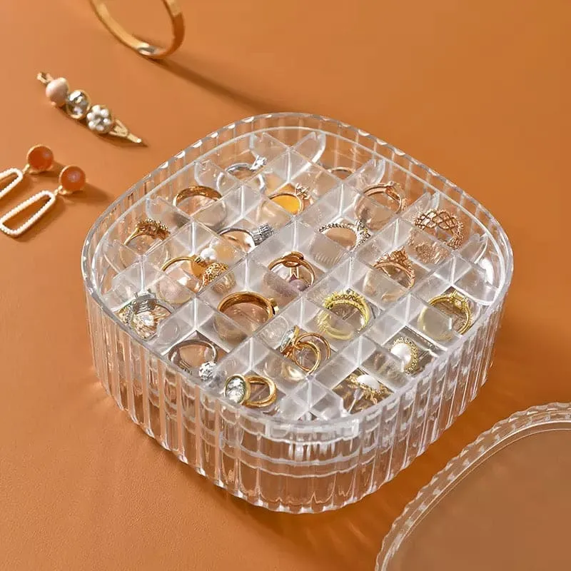 Elegant Transparent Crystal Portable Jewellery Box