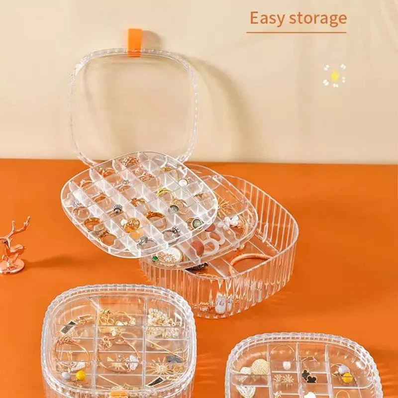 Elegant Transparent Crystal Portable Jewellery Box