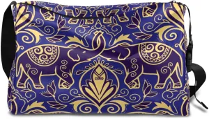 Elephant Totem Print Small Gym Bag for Men Women Workout Sport Duffle Bag Waterproof Weekender Overnight Bag Lightweight Carry on Tote Bag Crossbody Shoulder Travel Bag for Swim Yoge Dance