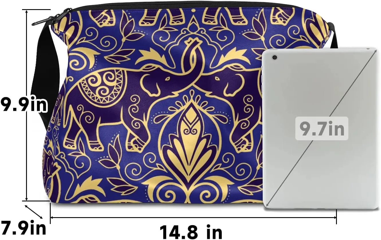 Elephant Totem Print Small Gym Bag for Men Women Workout Sport Duffle Bag Waterproof Weekender Overnight Bag Lightweight Carry on Tote Bag Crossbody Shoulder Travel Bag for Swim Yoge Dance