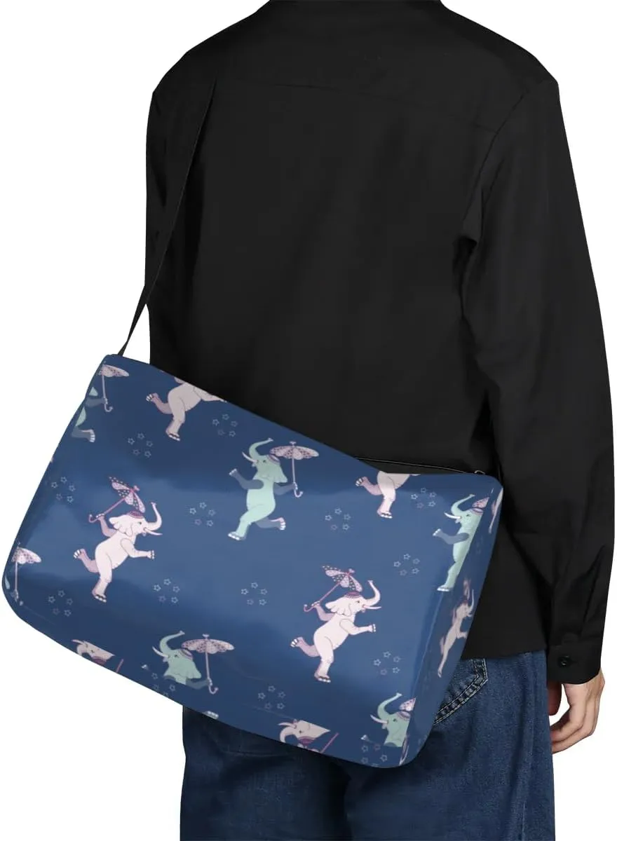 Elephant Umbrella Small Gym Bag for Men Women Workout Sport Duffle Bag Waterproof Weekender Overnight Bag Lightweight Carry on Tote Bag Crossbody Shoulder Travel Bag for Swim Yoge Dance