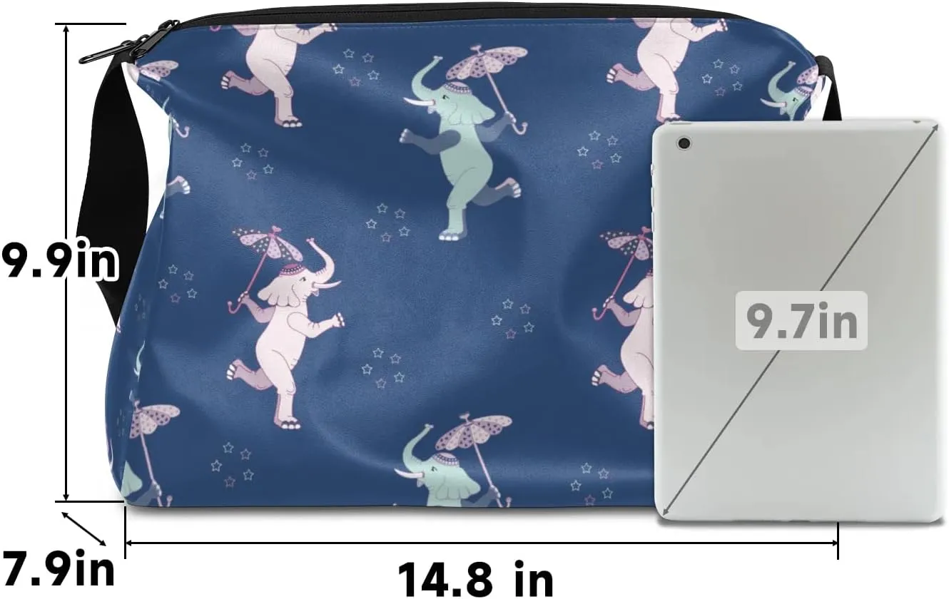 Elephant Umbrella Small Gym Bag for Men Women Workout Sport Duffle Bag Waterproof Weekender Overnight Bag Lightweight Carry on Tote Bag Crossbody Shoulder Travel Bag for Swim Yoge Dance
