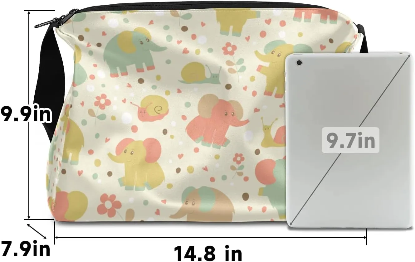 Elephants Snail Flower Small Gym Bag for Men Women Workout Sport Duffle Bag Waterproof Weekender Overnight Bag Lightweight Carry on Tote Bag Crossbody Shoulder Travel Bag for Swim Yoge Dance