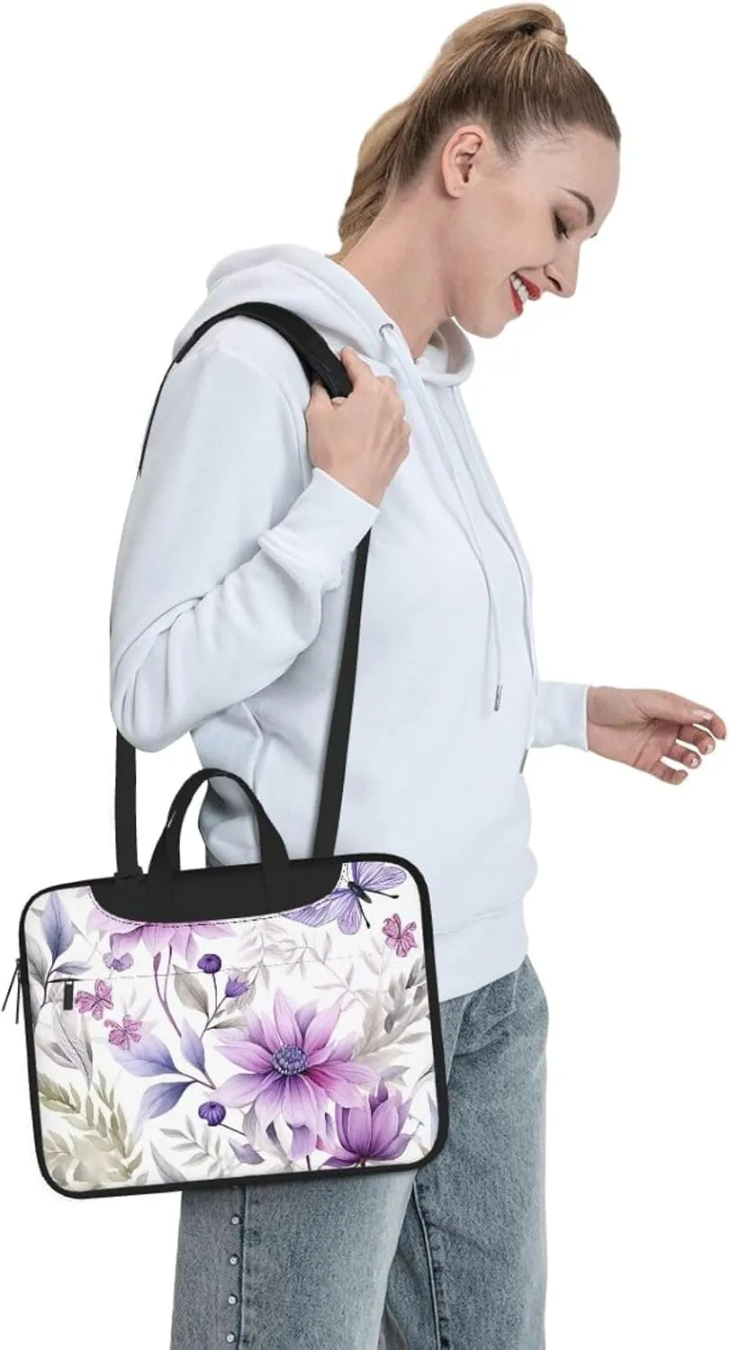 Eternal Flowers Laptop Bag Laptop Messenger Shoulder Bag Travel Computer Bag for Women Men