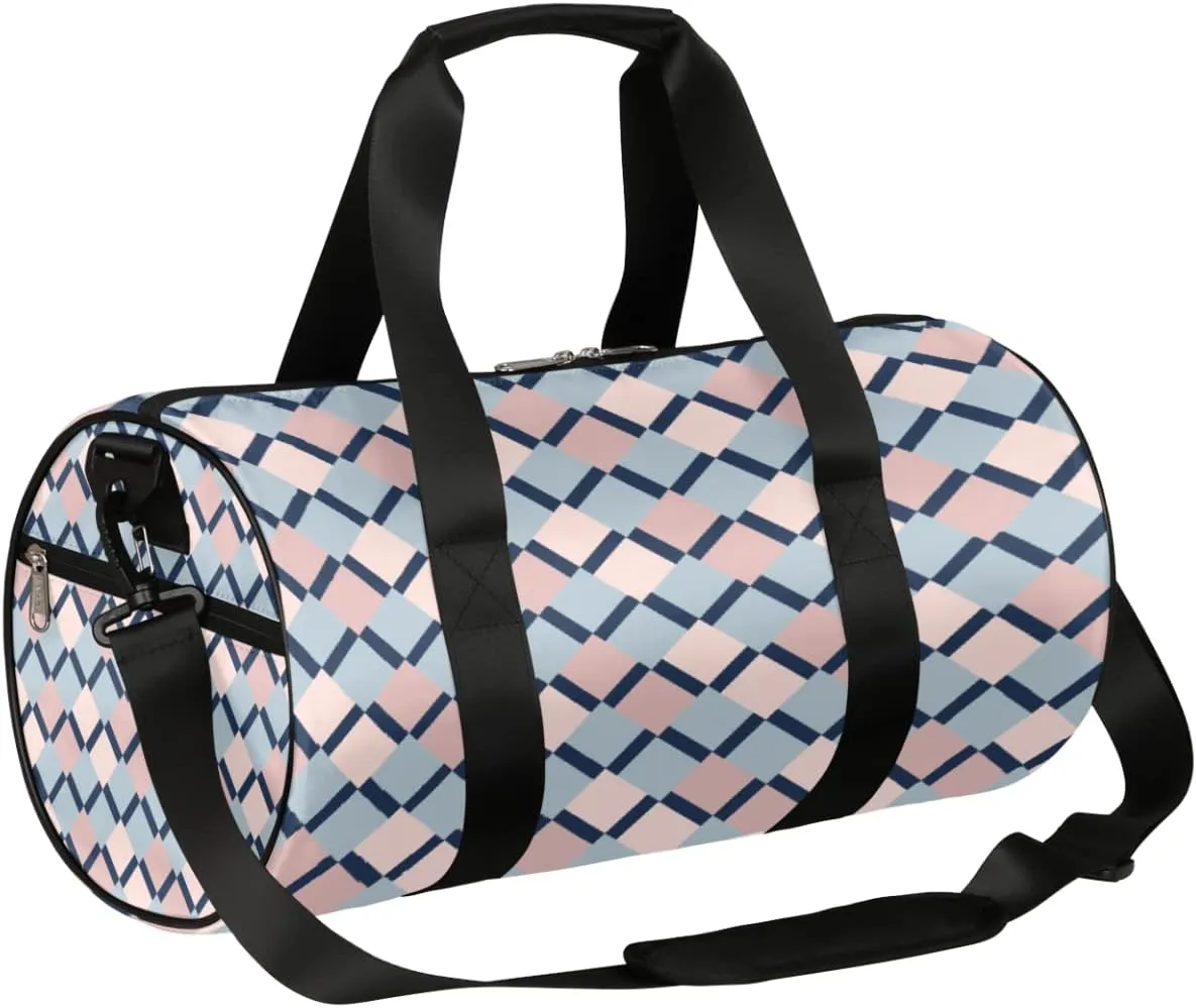 Ethnic Rhombus Bright Gym Bag Small Gym Duffel Bags for Men Women Overnight Weekender Bag Lightweight Sport Duffle Bag Carry On Gymbag