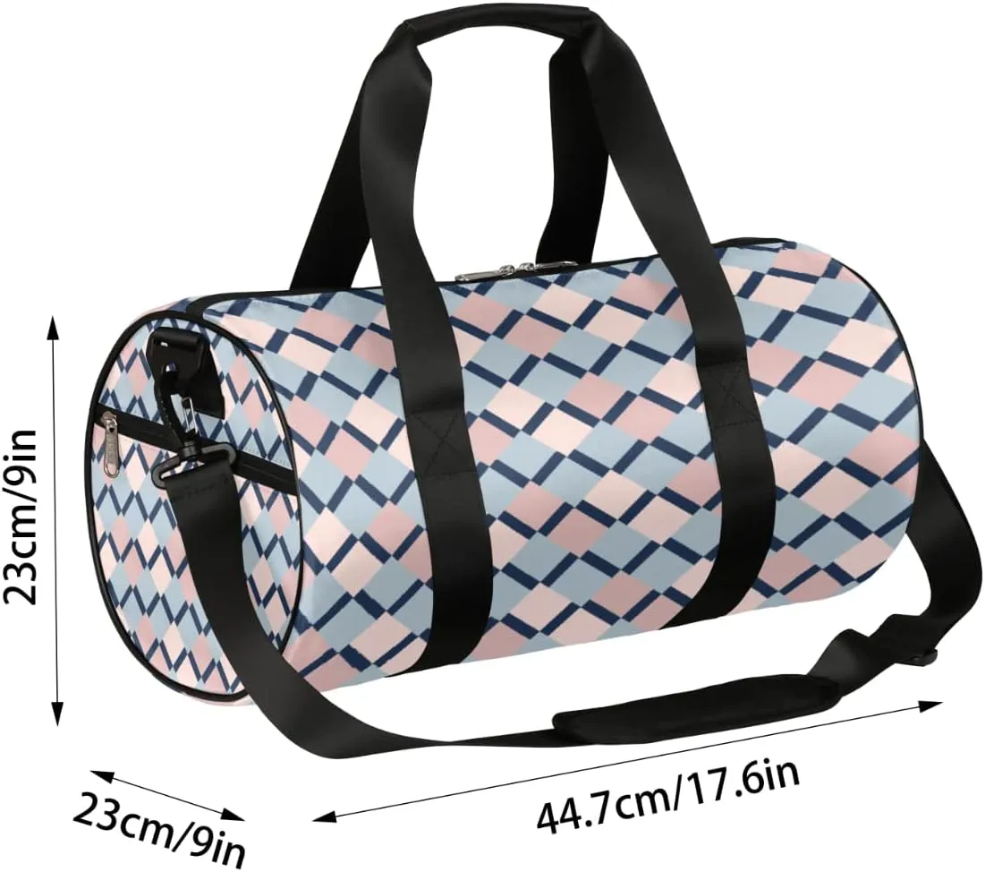 Ethnic Rhombus Bright Gym Bag Small Gym Duffel Bags for Men Women Overnight Weekender Bag Lightweight Sport Duffle Bag Carry On Gymbag