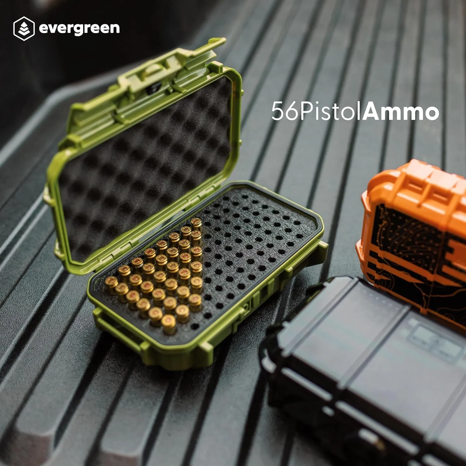 Evergreen Pistol Ammo Case Compatible with 5.7/9mm/.40/.380-100 Rounds Lockable USA Made