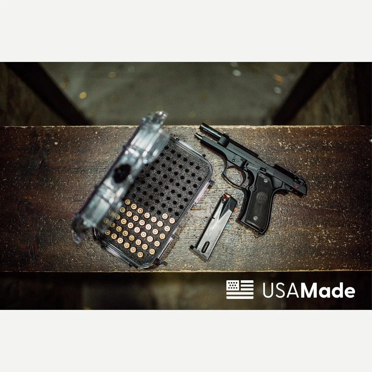 Evergreen Pistol Ammo Case Compatible with 5.7/9mm/.40/.380-100 Rounds Lockable USA Made