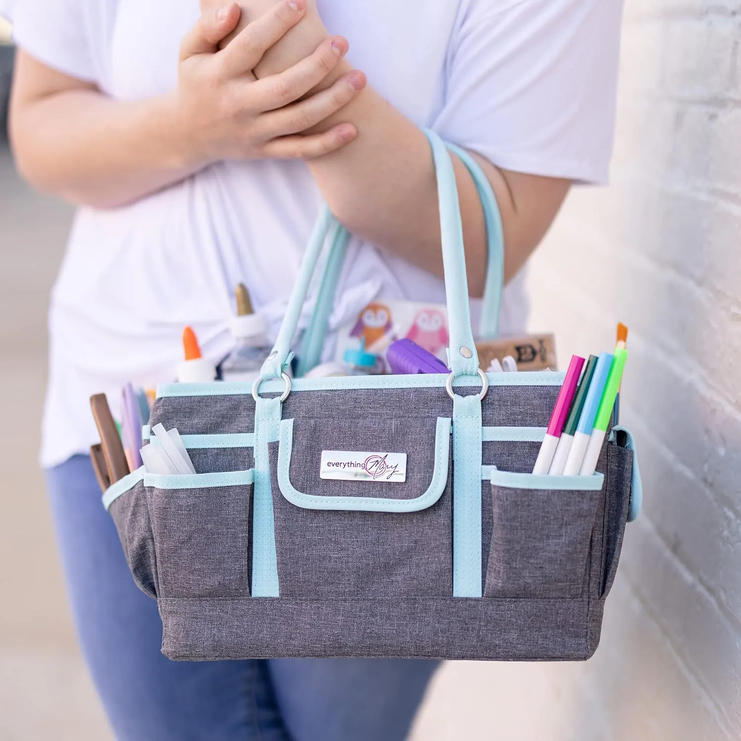 Everything Mary Deluxe Collapsible Store & Tote Organizer with Handles – Multipurpose Storage for Diapers, Snacks, Crafts, Toys, Office Supplies & Everyday Essentials