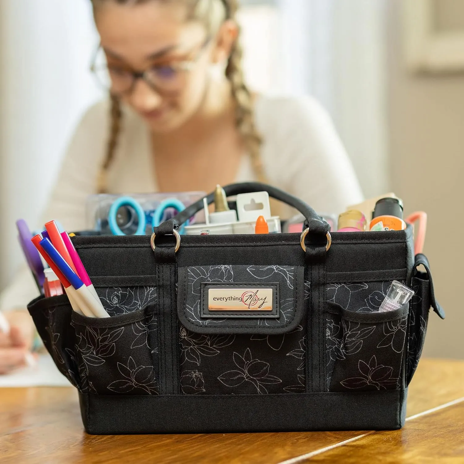 Everything Mary Deluxe Collapsible Store & Tote Organizer with Handles – Multipurpose Storage for Diapers, Snacks, Crafts, Toys, Office Supplies & Everyday Essentials