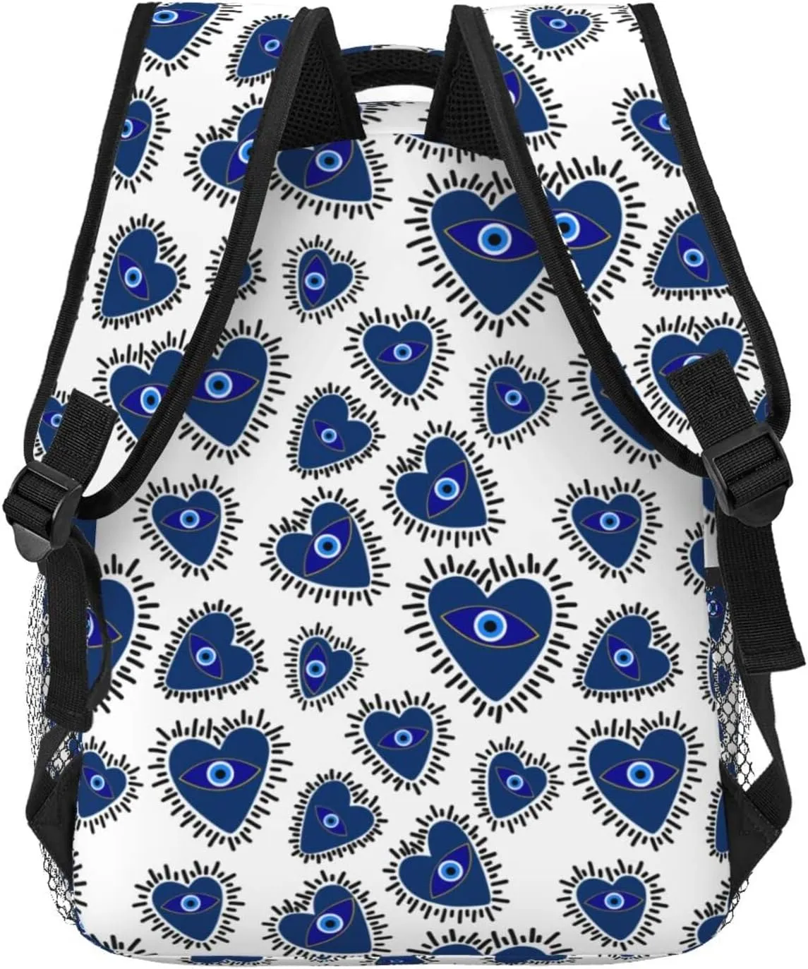 Evil Eye Heart Backpacks 15in Laptop Backpack Multipurpose Double Shoulder Bag For Men Women Gifts