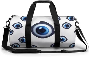 Evil Eyes Gym Bag Small Travel Duffle Bag with Compartment Carry On Weekender Bag for Women Men
