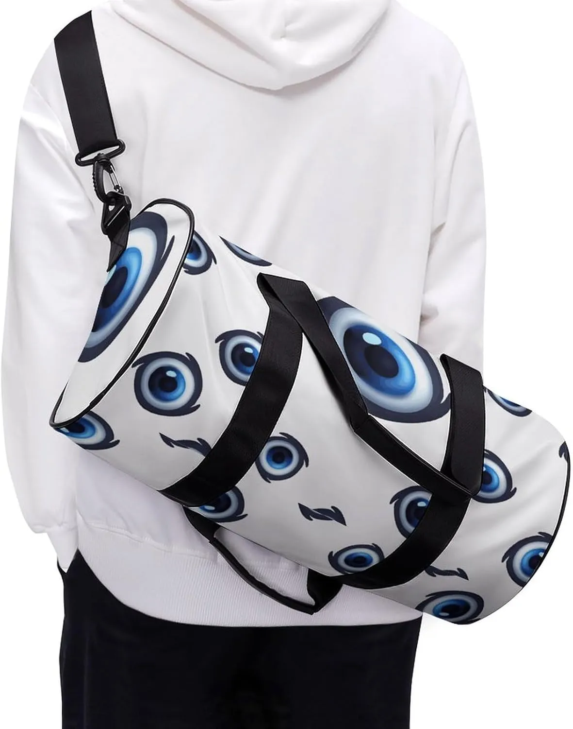Evil Eyes Gym Bag Small Travel Duffle Bag with Compartment Carry On Weekender Bag for Women Men