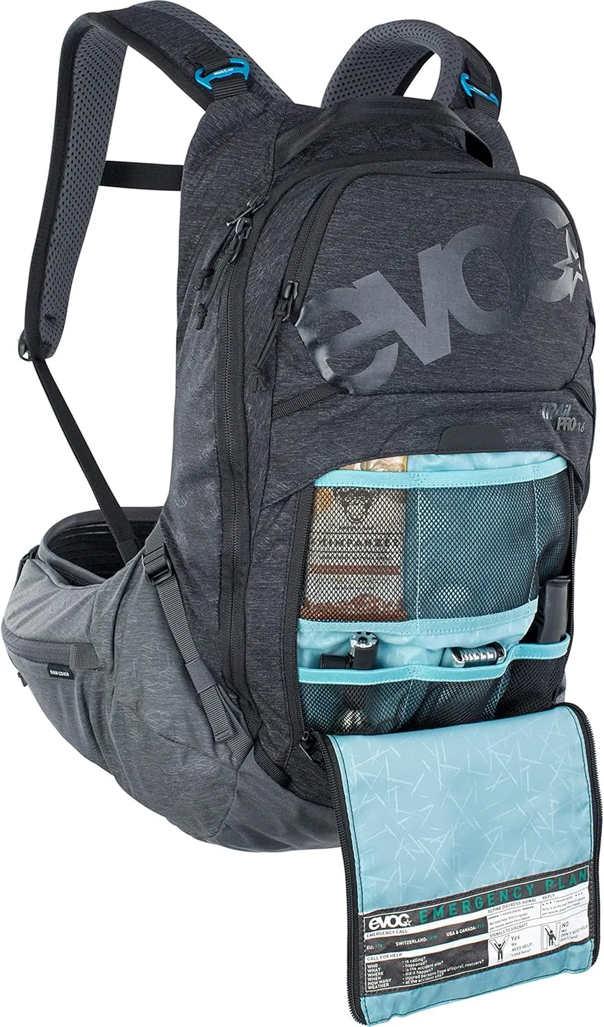 EVOC 16L, Black/Carbon Grey, S-M