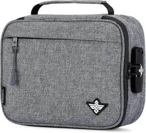 Exodus Storage Travel Bag with Combination Lock Water Resistant Organizer Case   Bonus Gifts (Grey)