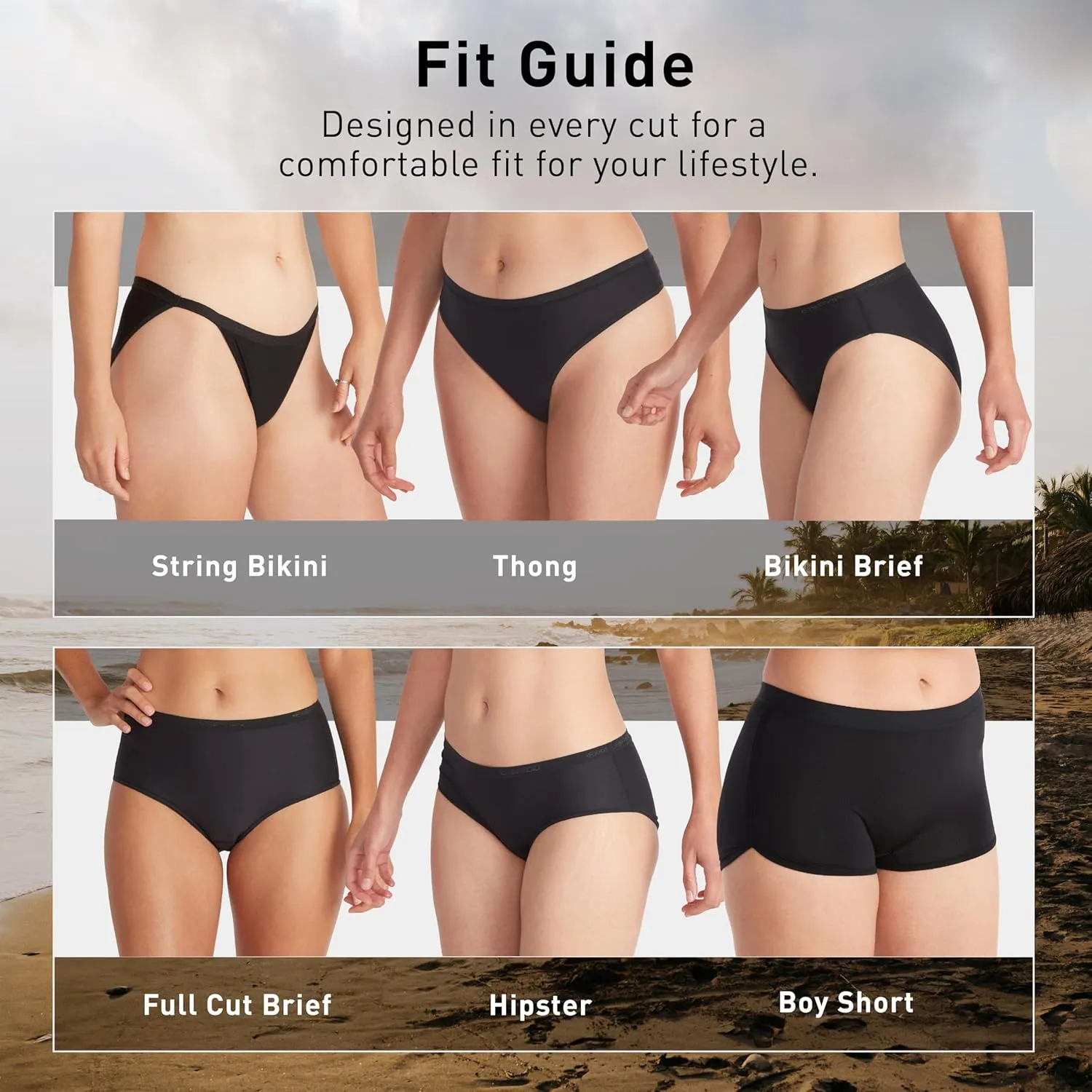 ExOfficio Women's Everyday Hipster - Lightweight Knit Jersey Travel Underwear