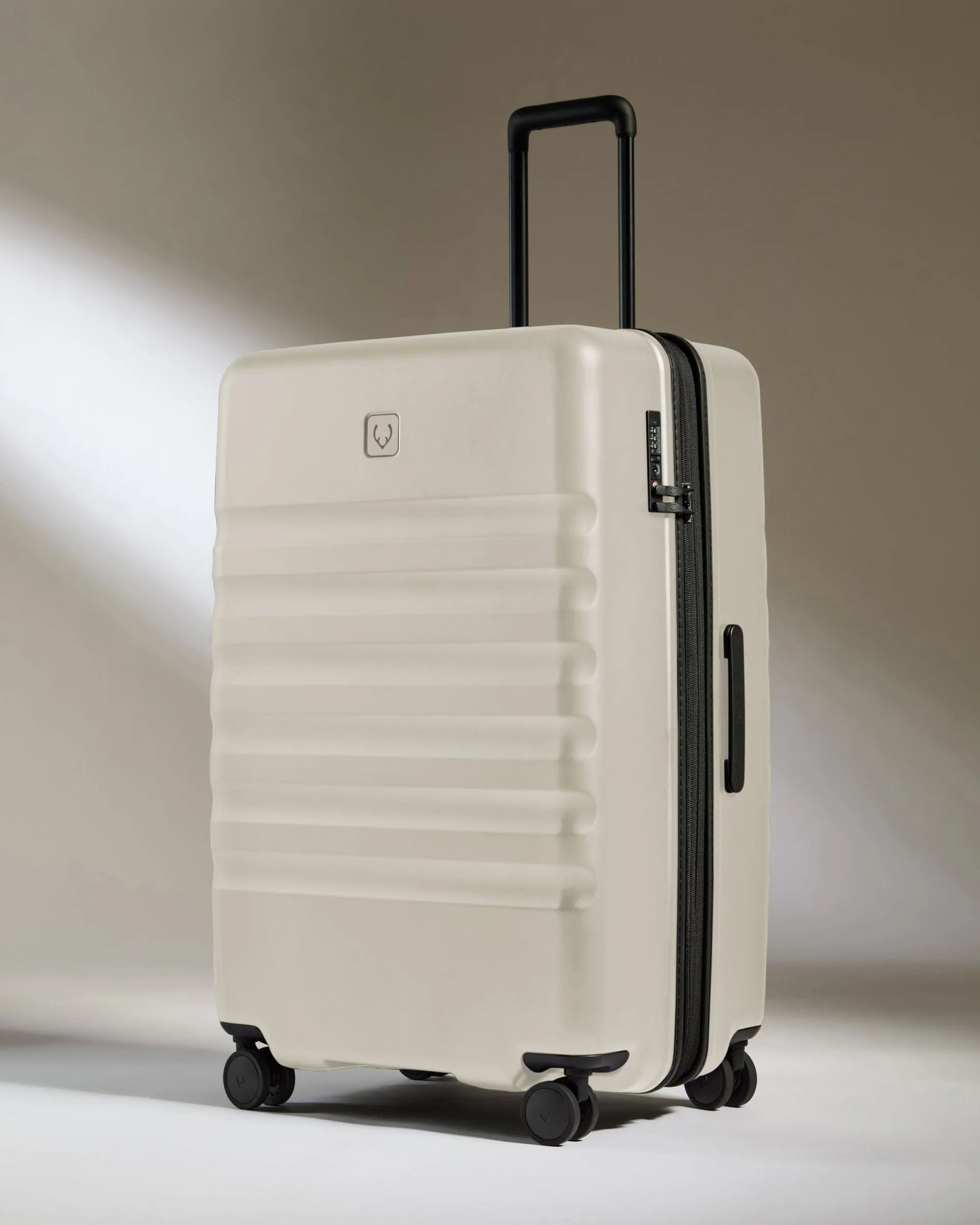 Expandable Cabin Suitcase Set in Taupe - Icon Stripe