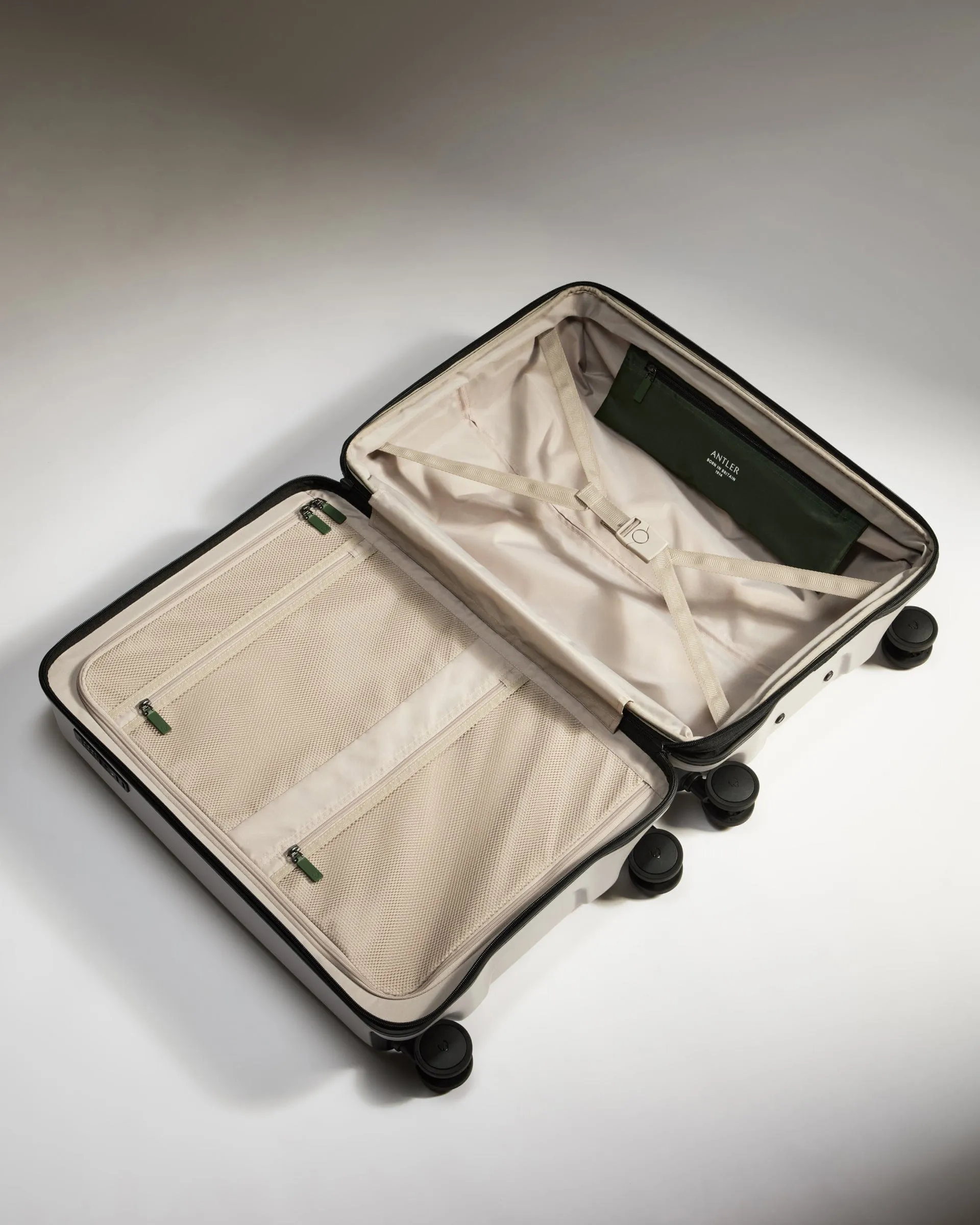 Expandable Cabin Suitcase Set in Taupe - Icon Stripe