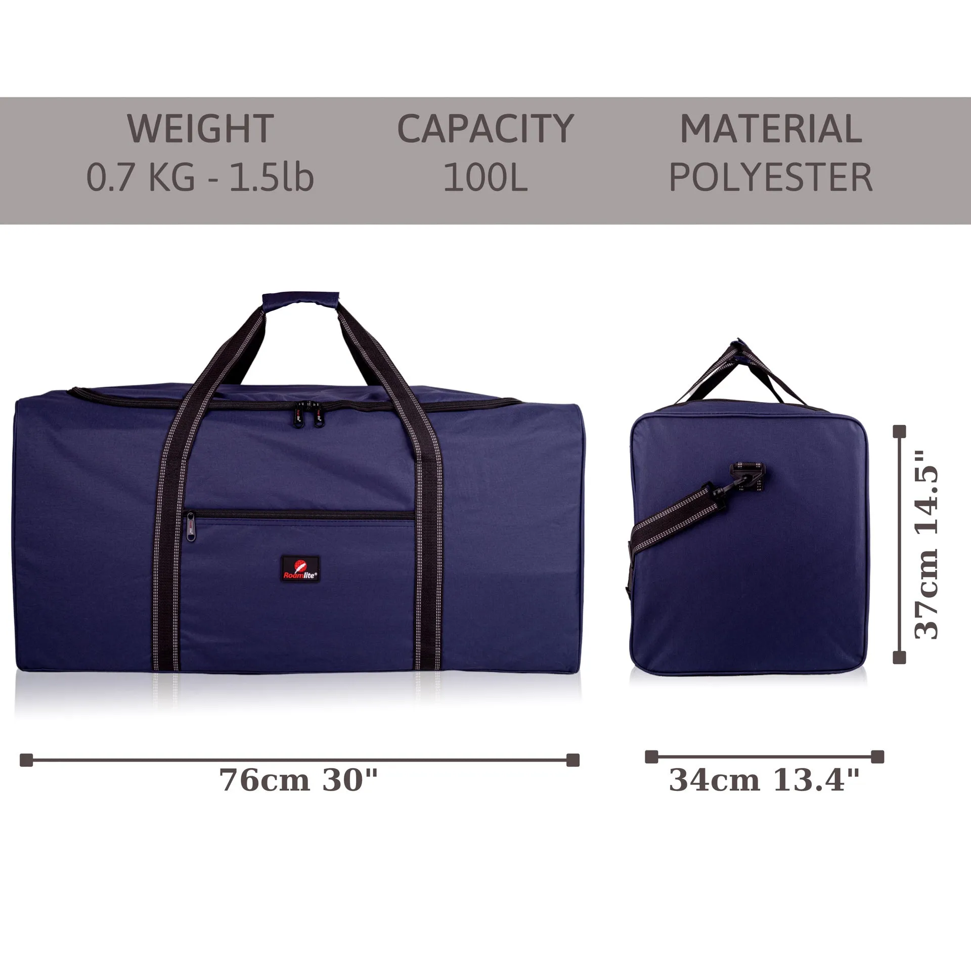 Extra Large Holdall - XL Size Travel Cargo Duffle Bag, 76cm 30 inch 100 litre