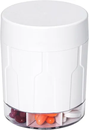 Extra Large Supplement Organizer,Betife Daily Weekly Pill Organizer Bottle, Pill Dispenser with 7 Large Compartments, Organizer to Hold 7 Day Vitamin Medication,21 Labels and a Cleaning Brush（White）