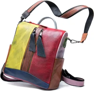 Eysee Fashion backpack women leather, daypack multicolor with large capacity 2022 (Style 1)